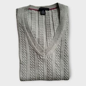 Tommy Hilfiger Y2K Women’s Classic Cable Knit V-Neck 100% Cotton Sweater S/P